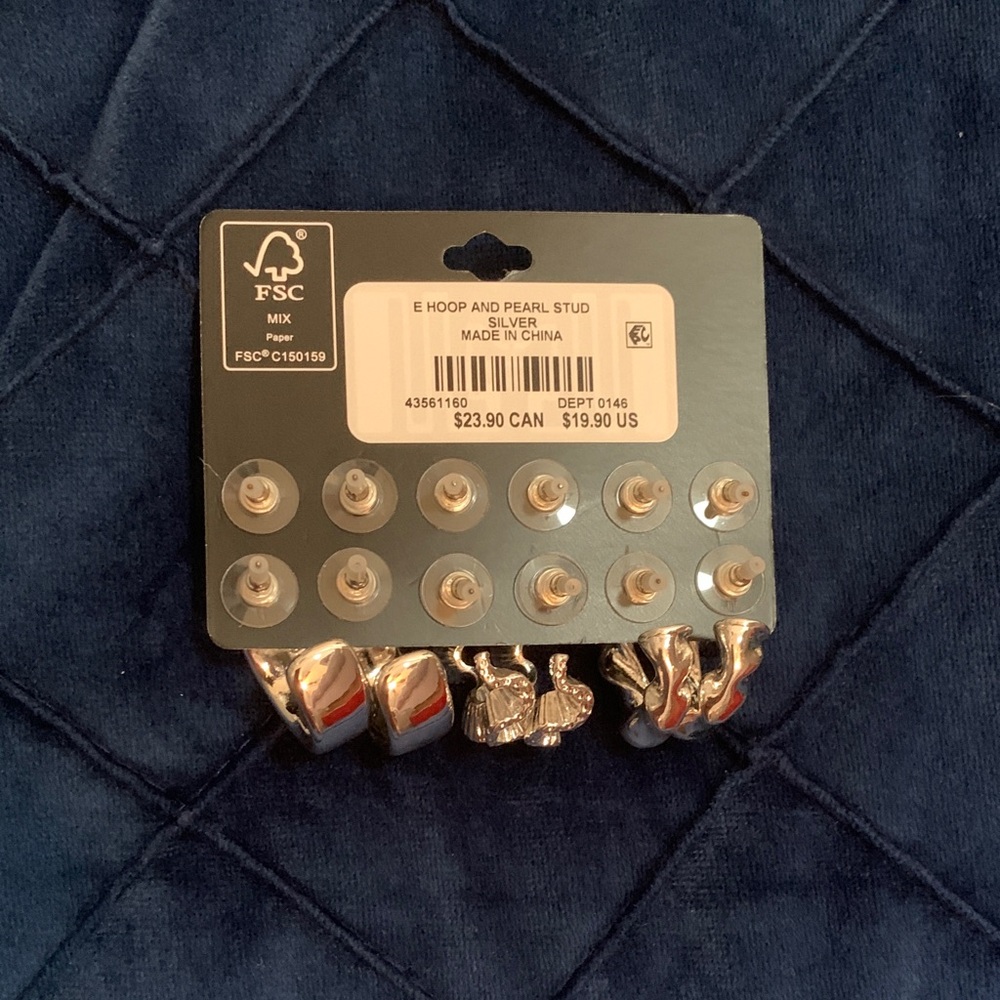 Torrid Silver and White Earring Collection - Picture 2 of 2